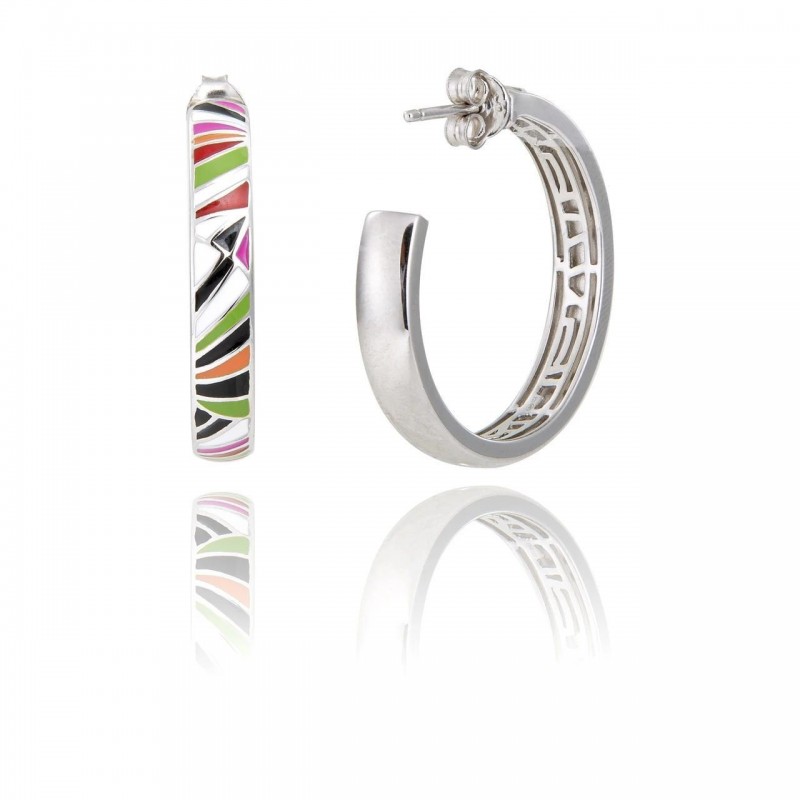 Boucles d'Oreilles Una Stroria Bristol Argent Laqué CR14009