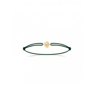 Bracelet Coque de Nacre Plaqué Or 750 Cordon vert 99600418