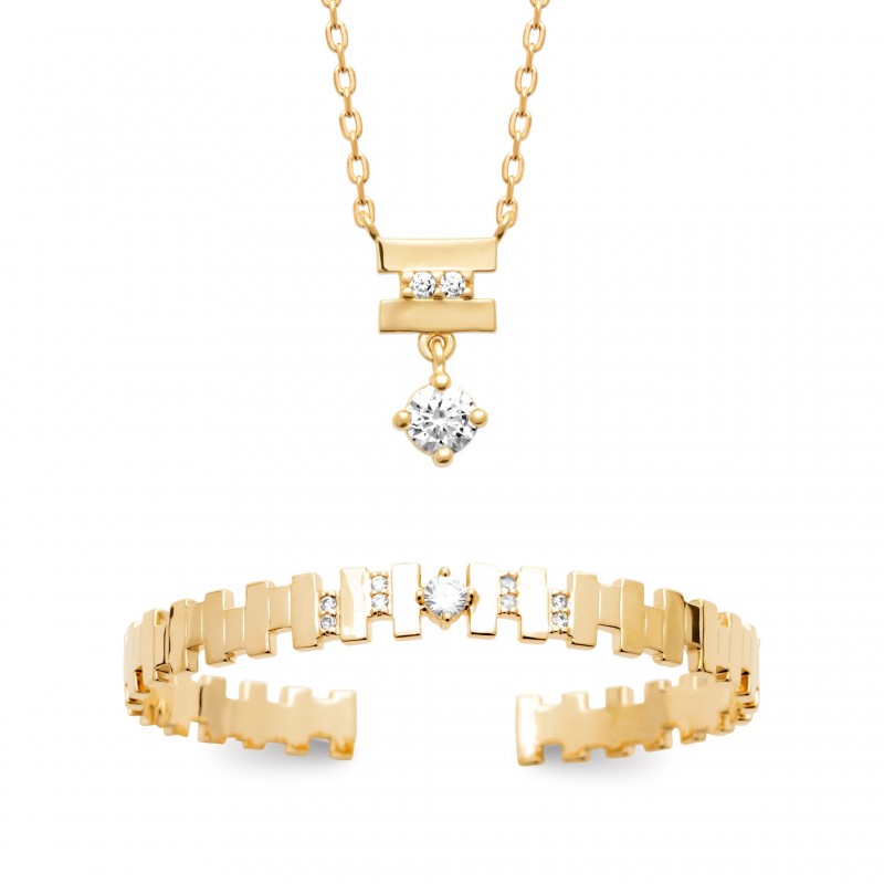 Collier Coque de Nacre Plaqué Or 750 et Oxydes de zirconium 97420845