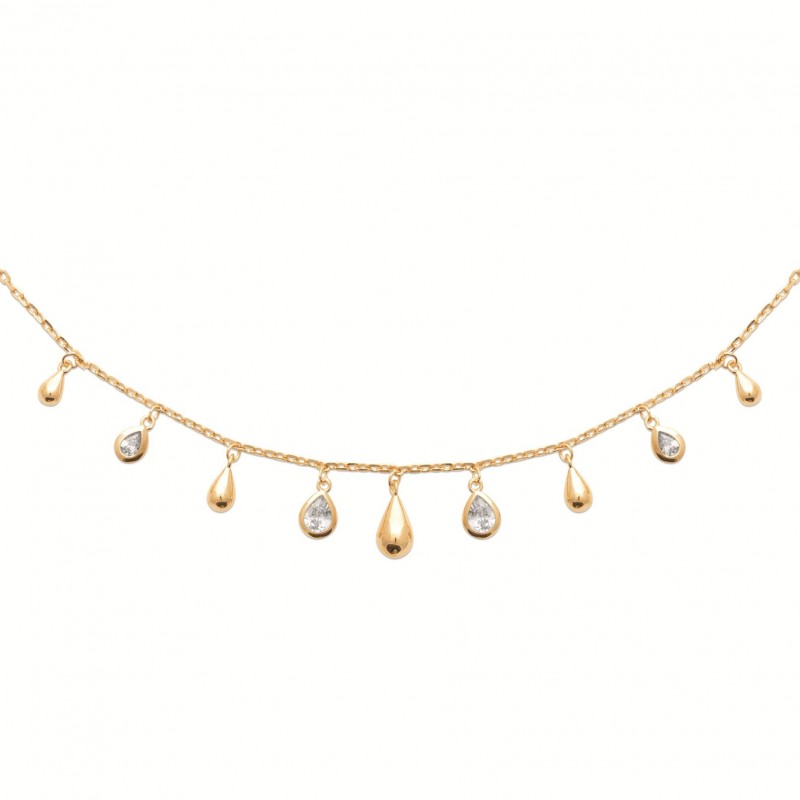 Collier Coque de Nacre Plaqué Or 750 et Oxydes de zirconium 97418945