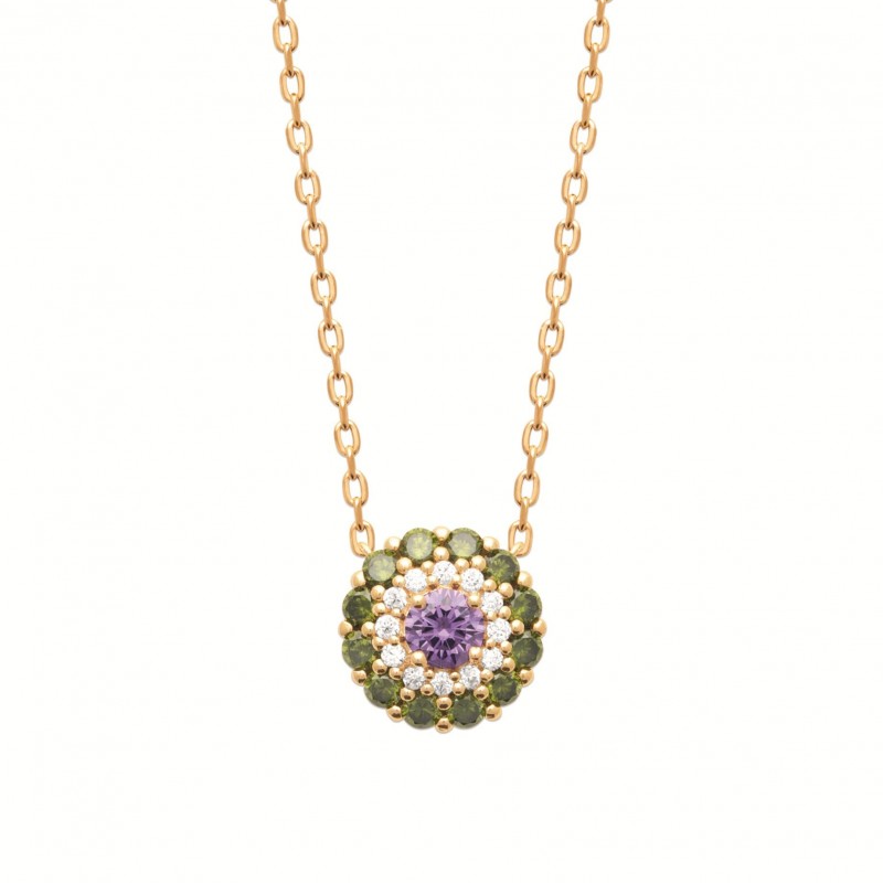Collier Coque de Nacre Plaqué Or 750 et Oxydes de zirconium 97418545