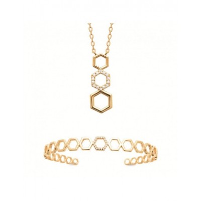 Collier Coque de Nacre Plaqué Or 750 et Oxydes de zirconium 97418145