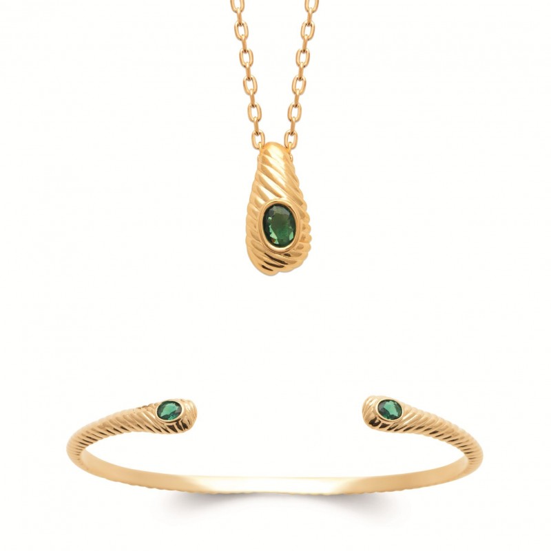 Bracelet Coque de Nacre Plaqué Or 750 PS 97418058