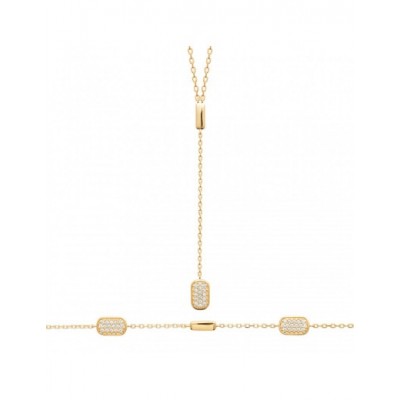 Bracelet Coque de Nacre Plaqué Or 750 et Oxydes de zirconium 97417418