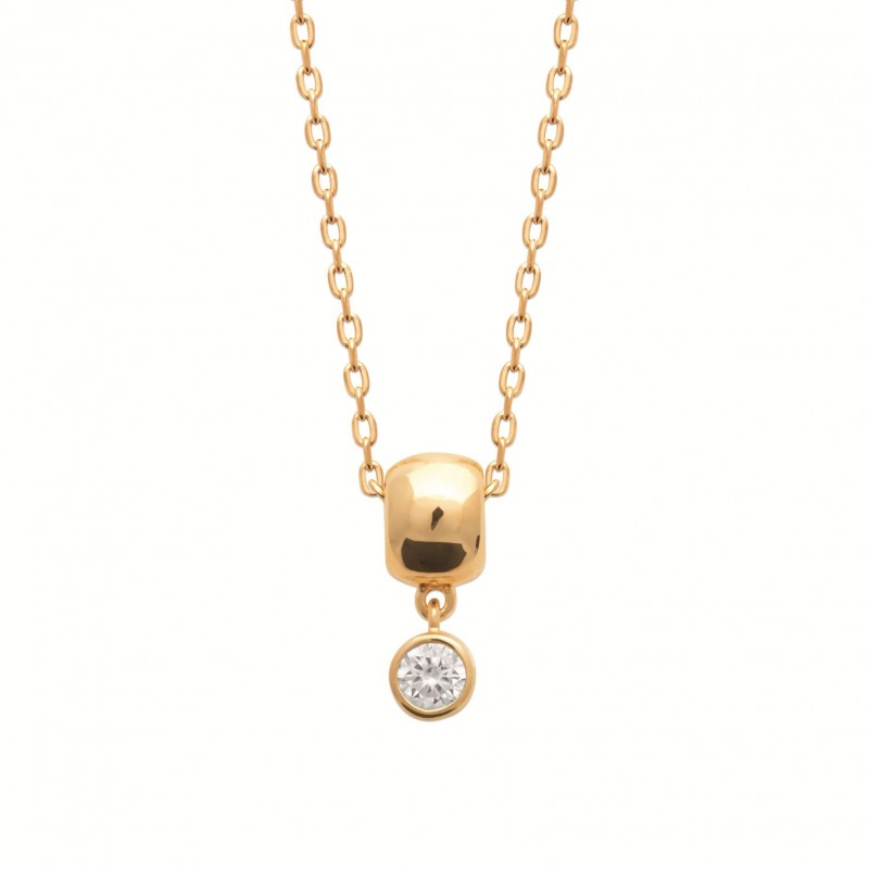Collier Coque de Nacre Plaqué Or 750 et Oxydes de zirconium 97417245