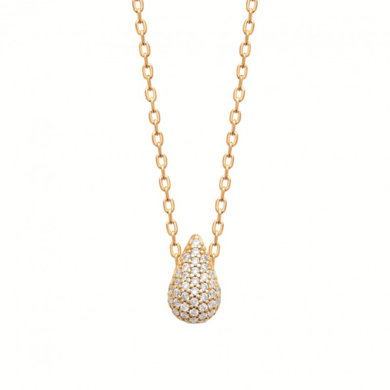 Collier Coque de Nacre Plaqué Or 750 et Oxydes de zirconium 97416445