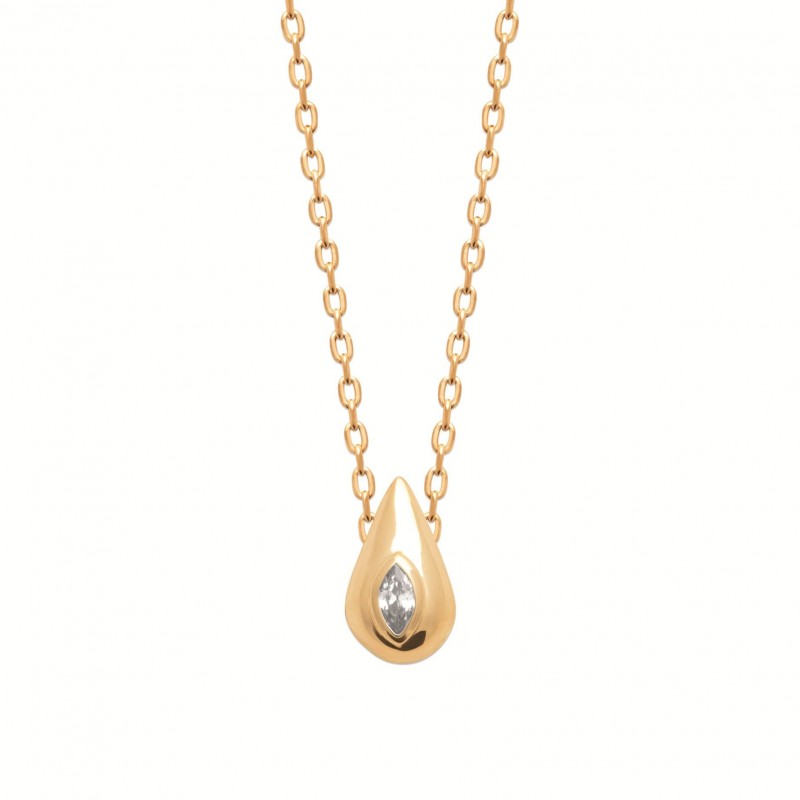 Collier Coque de Nacre Plaqué Or 750 et Oxydes de zirconium 97416245