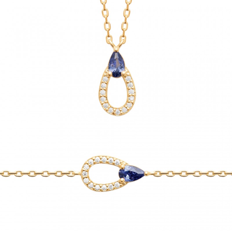 Collier Coque de Nacre Plaqué Or 750 et Oxydes de zirconium 97415845
