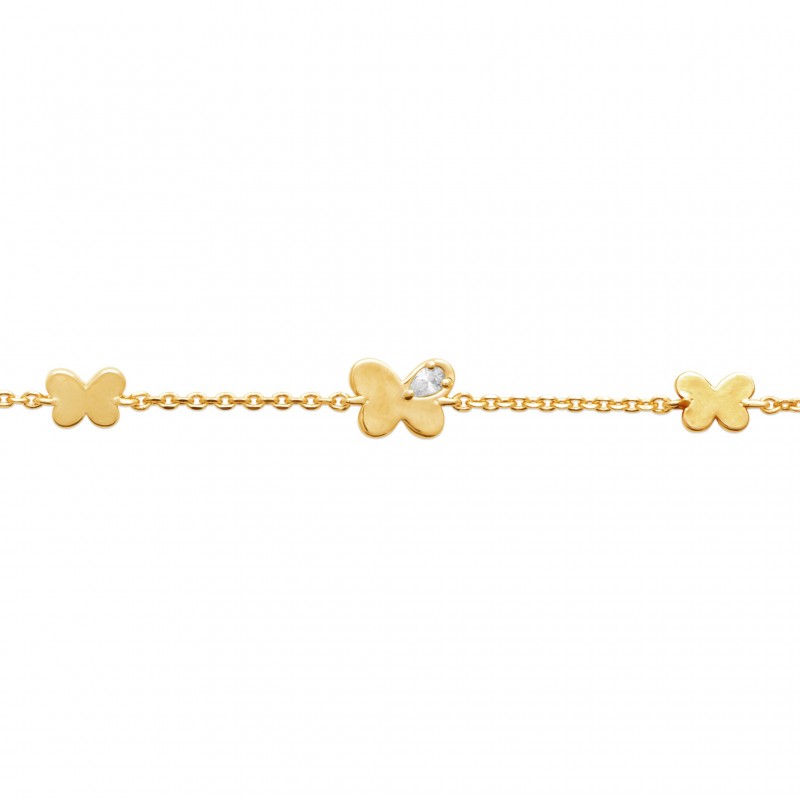 Bracelet Coque de Nacre Plaqué Or 750 et Oxydes de zirconium 97413018