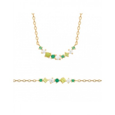 Collier Coque de Nacre Plaqué Or 750 et Oxydes de zirconium 97412045
