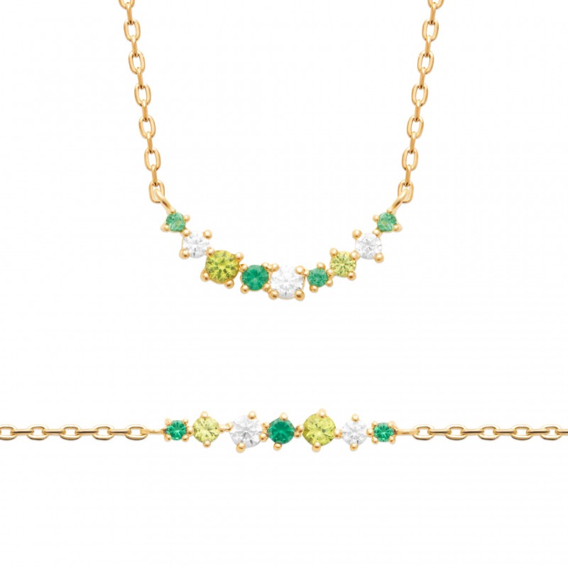 Collier Coque de Nacre Plaqué Or 750 et Oxydes de zirconium 97412045