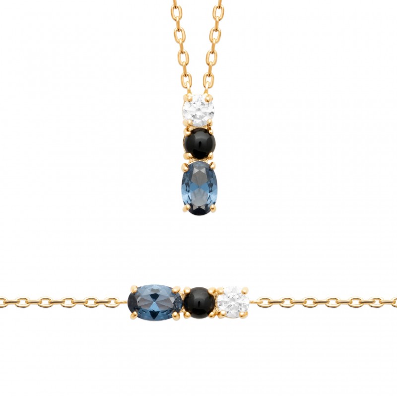 Collier Coque de Nacre Plaqué Or 750 et Oxydes de zirconium 97411345