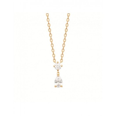 Collier Coque de Nacre Plaqué Or 750 et Oxydes de zirconium 97411145