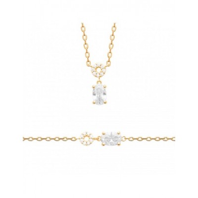Collier Coque de Nacre Plaqué Or 750 et Oxydes de zirconium 97410845