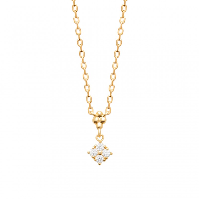 Collier Coque de Nacre Plaqué Or 750 et Oxydes de zirconium 97409845