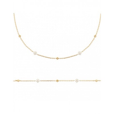 Collier Coque de Nacre Plaqué Or 750 et Oxydes de zirconium 97409745