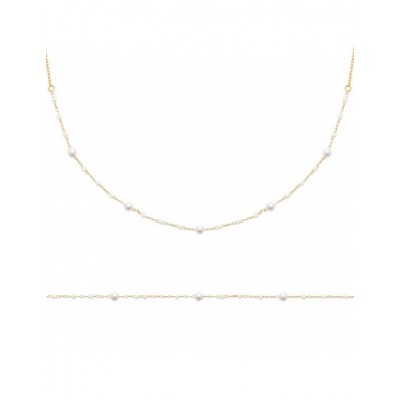 Bracelet Coque de Nacre Plaqué Or 750 et Perles d'imitation 97407618