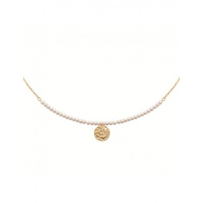 Collier Coque de Nacre Plaqué Or 750 et Oxydes de zirconium 97406645