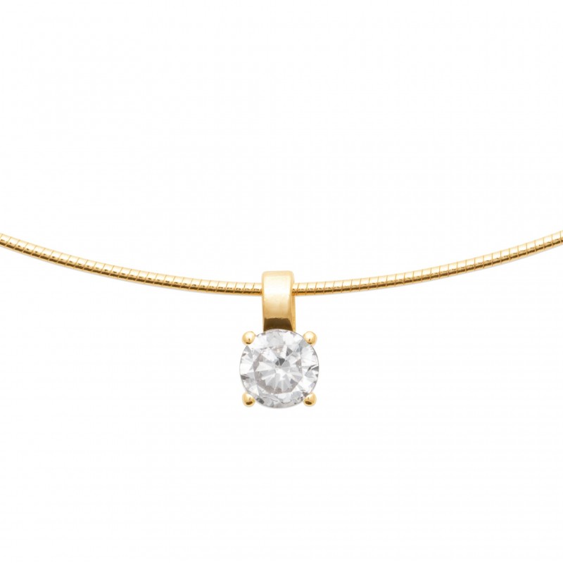 Collier Coque de Nacre Plaqué Or 750 et Oxydes de zirconium 97406042