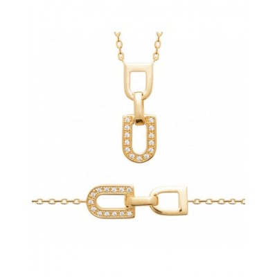 Collier Coque de Nacre Plaqué Or 750 et Oxydes de zirconium 97405445