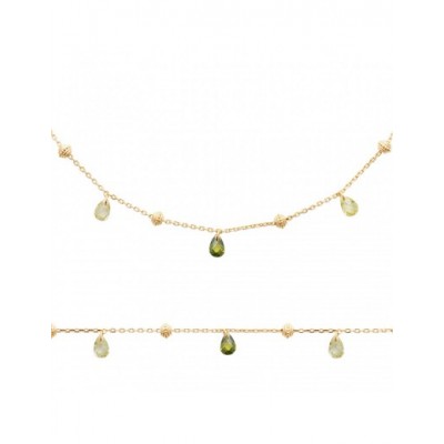 Collier Coque de Nacre Plaqué Or 750 et Cristal 97404245