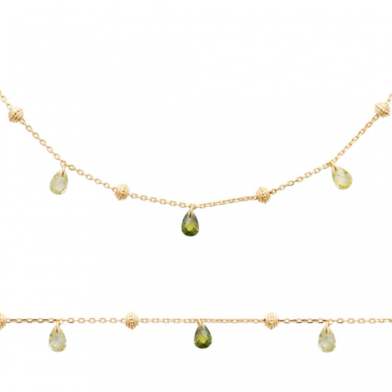 Bracelet Coque de Nacre Plaqué Or 750 et Cristal 97404218
