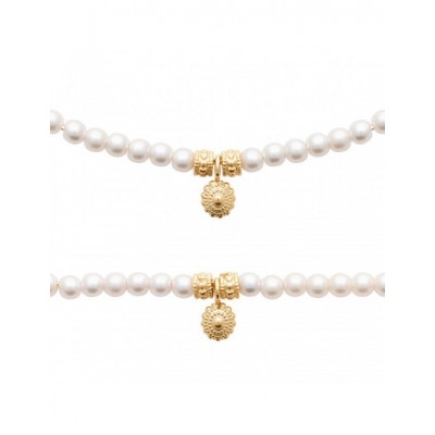 Collier Coque de Nacre Plaqué Or 750 et Perles d'imitation 97403945