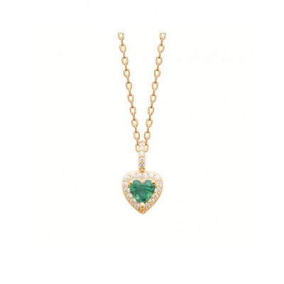 Collier Coque de Nacre Plaqué Or 750, Oxydes de zirconium et pierre colorée 97398845