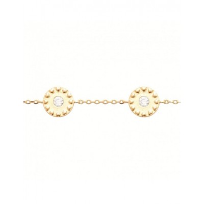 Bracelet Coque de Nacre Plaqué Or 750 et Oxydes de zirconium 97392018