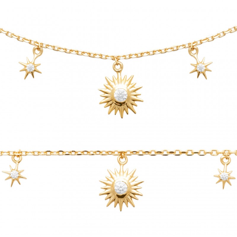 Collier Coque de Nacre Plaqué Or 750 et Oxydes de zirconium 97389845