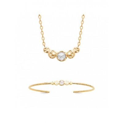 Collier Coque de Nacre Plaqué Or 750 et Oxydes de zirconium 97388745