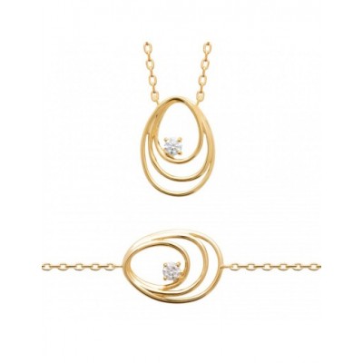 Collier Coque de Nacre Plaqué Or 750 et Oxydes de zirconium 97387245