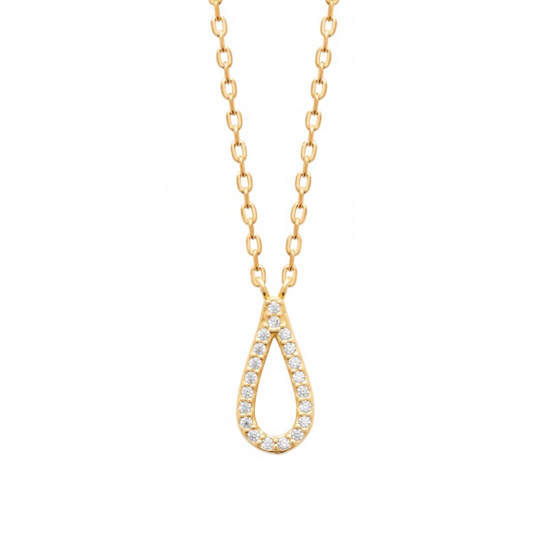 Collier Coque de Nacre Plaqué Or 750 et Oxydes de zirconium 97386245