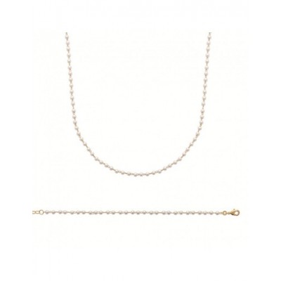 Bracelet Coque de Nacre Plaqué Or 750 et Perles d'imitation 97373718