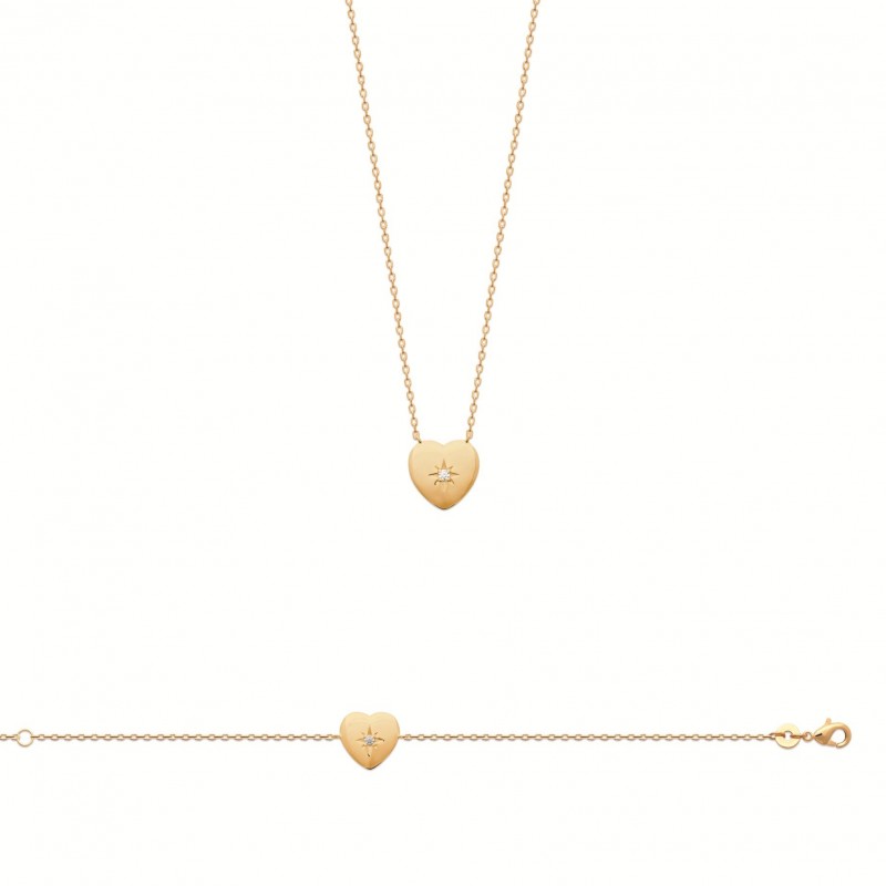 Collier Coque de Nacre Plaqué Or 750 et Oxydes de zirconium 97365045