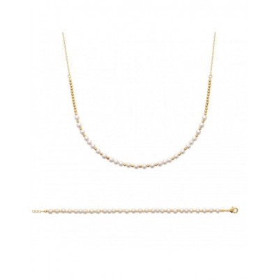 Collier Coque de Nacre Plaqué Or 750 et Perles d'imitation 97343045
