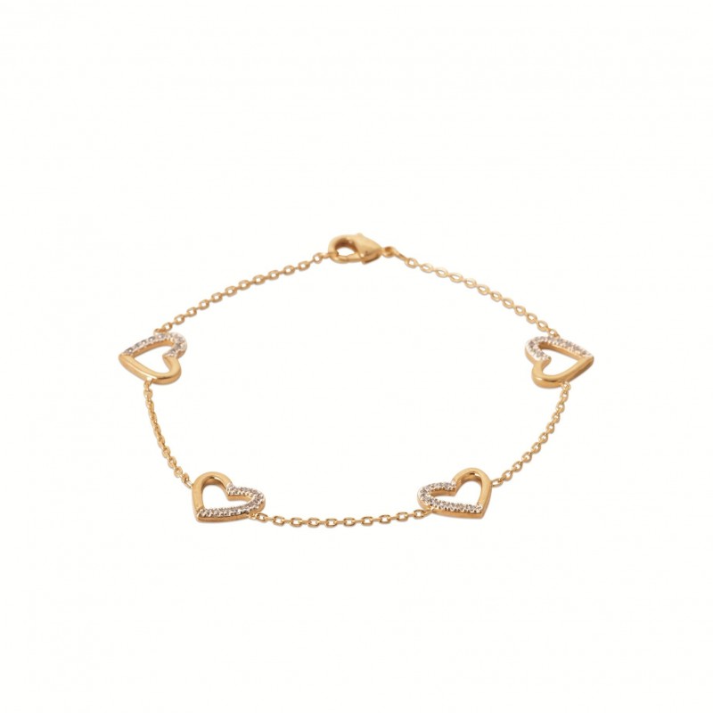 Bracelet Coque de Nacre Plaqué Or 750 et Oxydes de zirconium 97109518