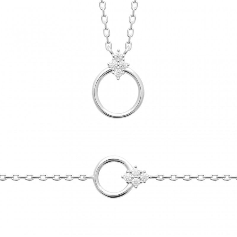 Bracelet Coque de Nacre Argent et Oxydes de zirconium 87414218