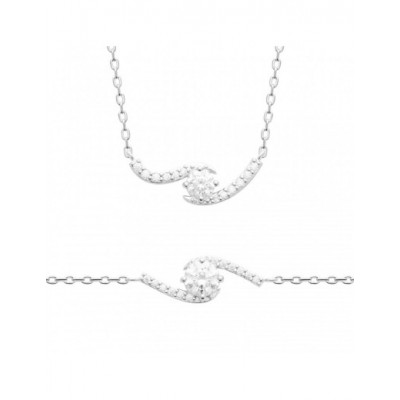 Bracelet Coque de Nacre Argent 925 rhodié et Oxydes de zirconium 87411718