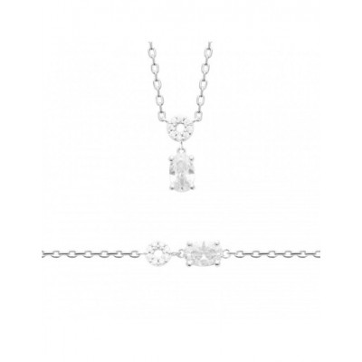 Collier Coque de Nacre Argent 925 rhodié et Oxydes de zirconium 87410845