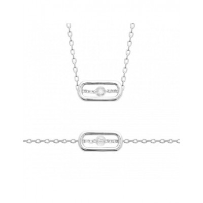 Bracelet Coque de Nacre Argent 925 rhodié et Oxydes de zirconium 87409918