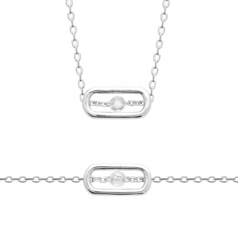 Bracelet Coque de Nacre Argent 925 rhodié et Oxydes de zirconium 87409918