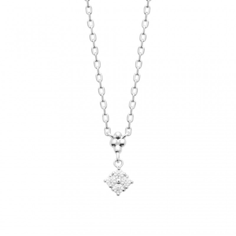 Collier Coque de Nacre Argent 925 rhodié et Oxydes de zirconium 87409845