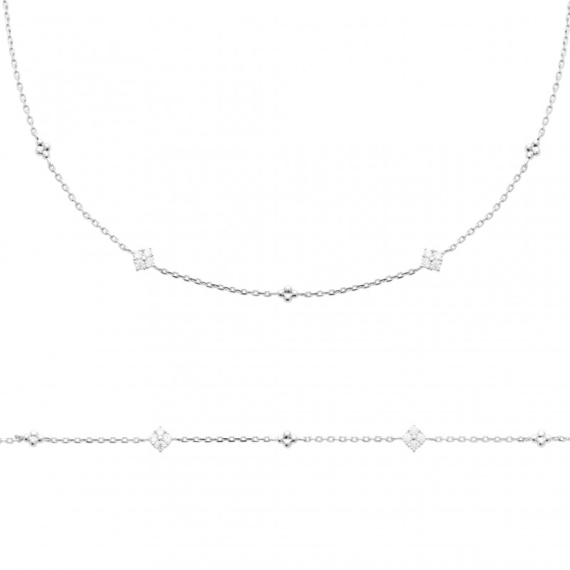 Bracelet Coque de Nacre Argent 925 rhodié et Oxydes de zirconium 87409718