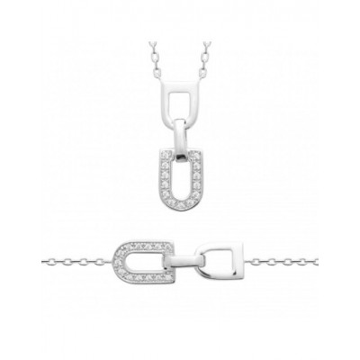 Collier Coque de Nacre Argent 925 rhodié et Oxydes de zirconium 87405445
