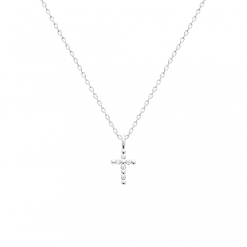 Collier Coque de Nacre Argent 925 rhodié et Oxydes de zirconium 87395045
