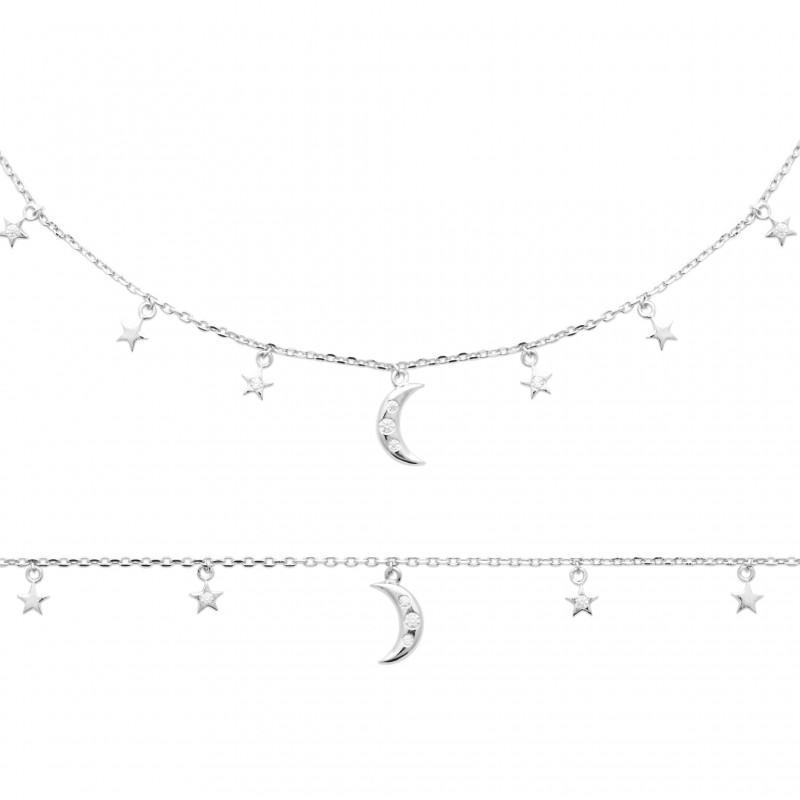 Collier Coque de Nacre Argent 925 rhodié et Oxydes de zirconium 87389945