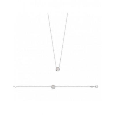 Collier Coque de Nacre Argent 925 rhodié et Oxydes de zirconium 87363345