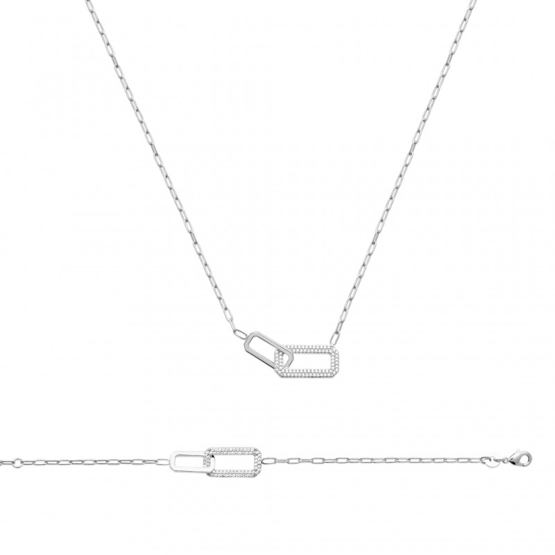 Collier Coque de Nacre Argent 925 rhodié et Oxyde de zirconium 87350745