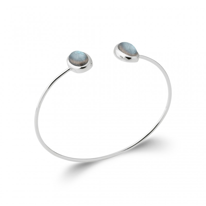 Bracelet Coque de Nacre Argent 925 rhodié et Labradorite 87313558